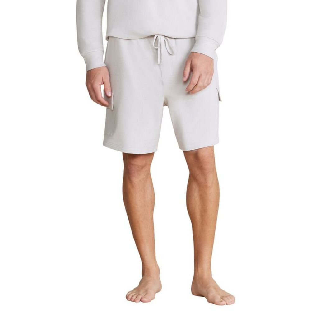 Barefoot Dreams Mens  Brushed Fleece Cargo Short, Silver